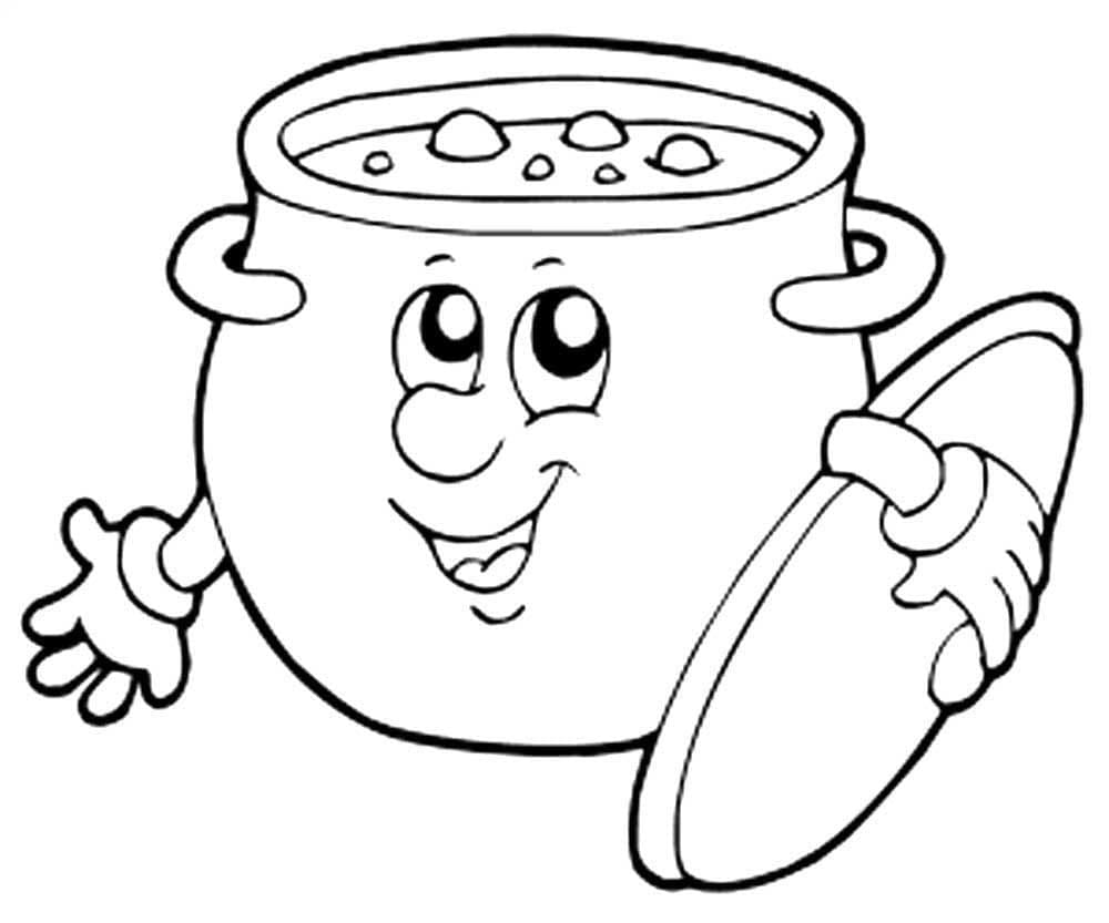 Desenho De Sopa Fofa Para Colorir