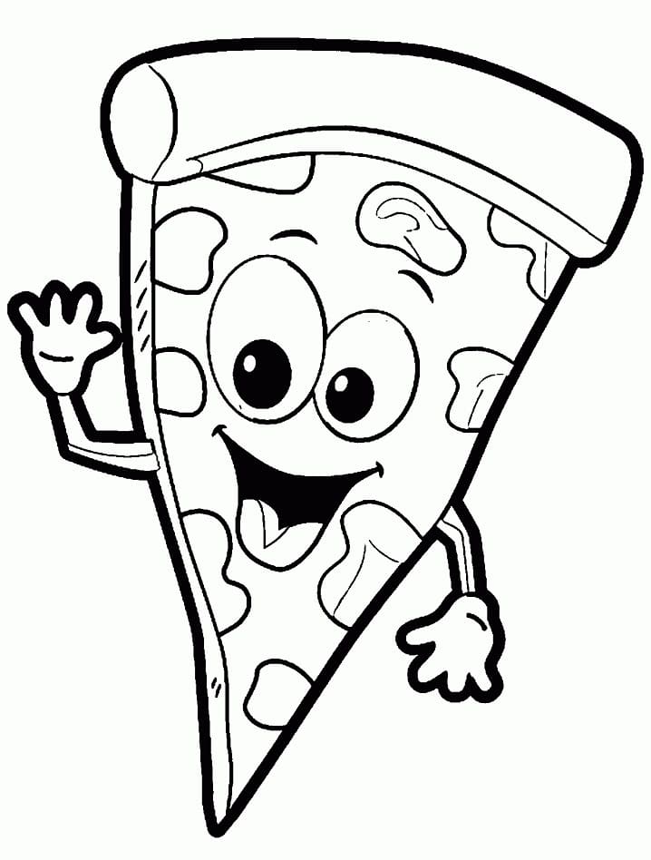 Desenho Pizza Fofa Para Colorir 2