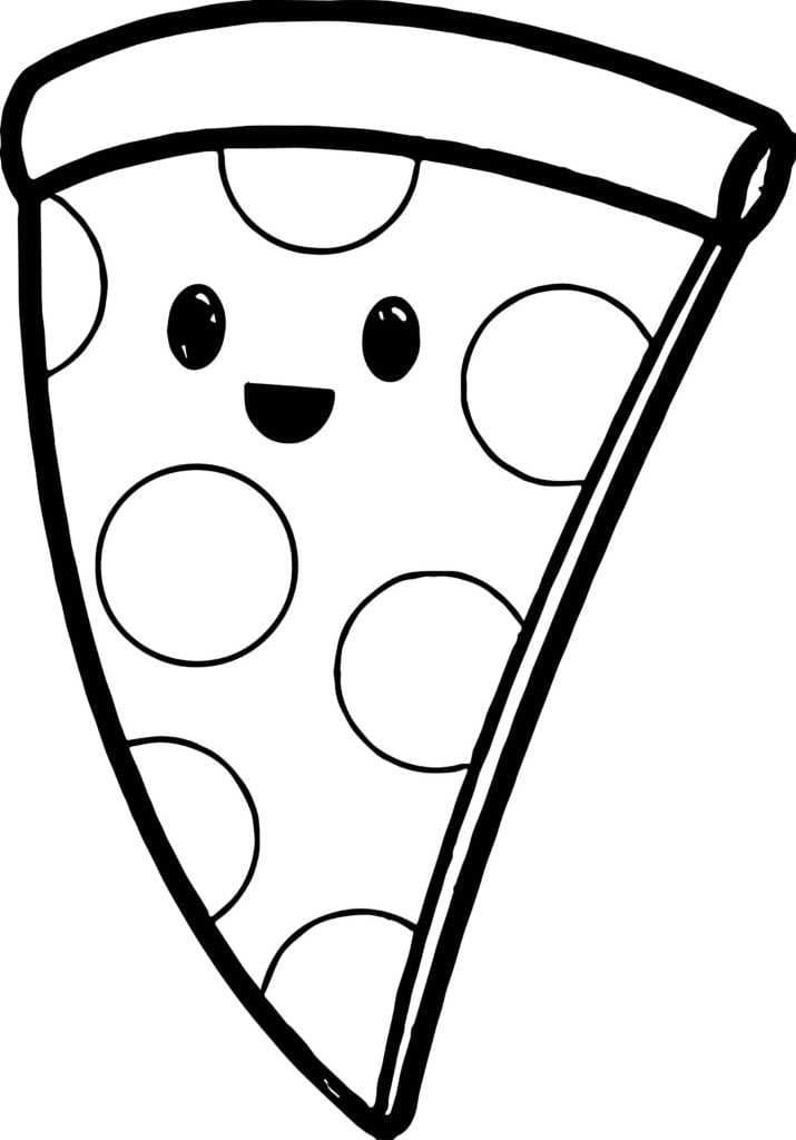 Desenho Pizza Fofa Para Colorir