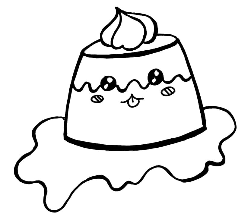 Desenho Pudim Fofo Para Colorir