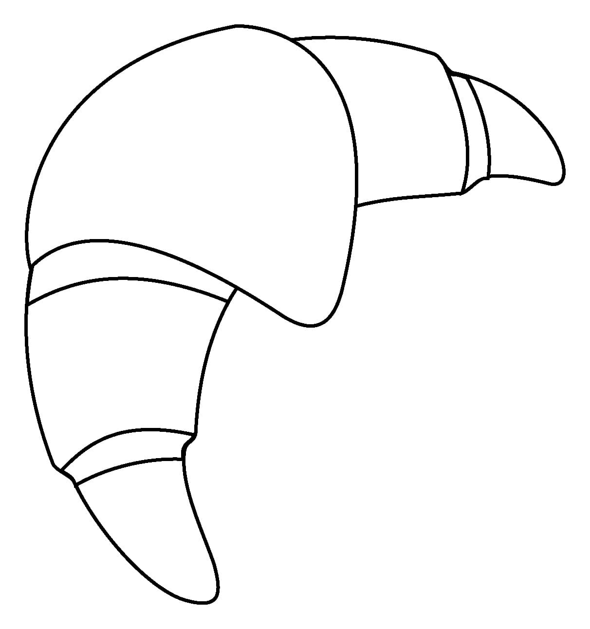 Desenho De Croissant fácil Para Colorir