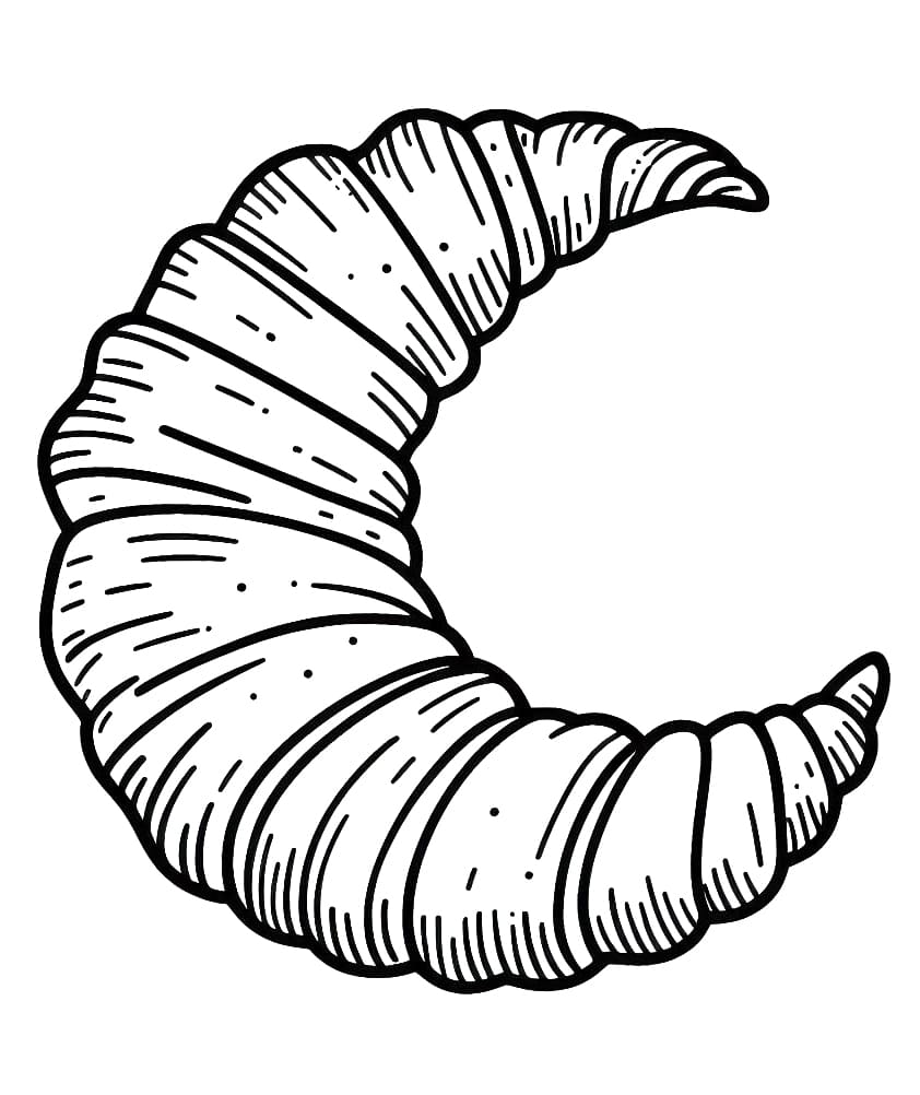 Desenho De Croissant grátis Para Colorir