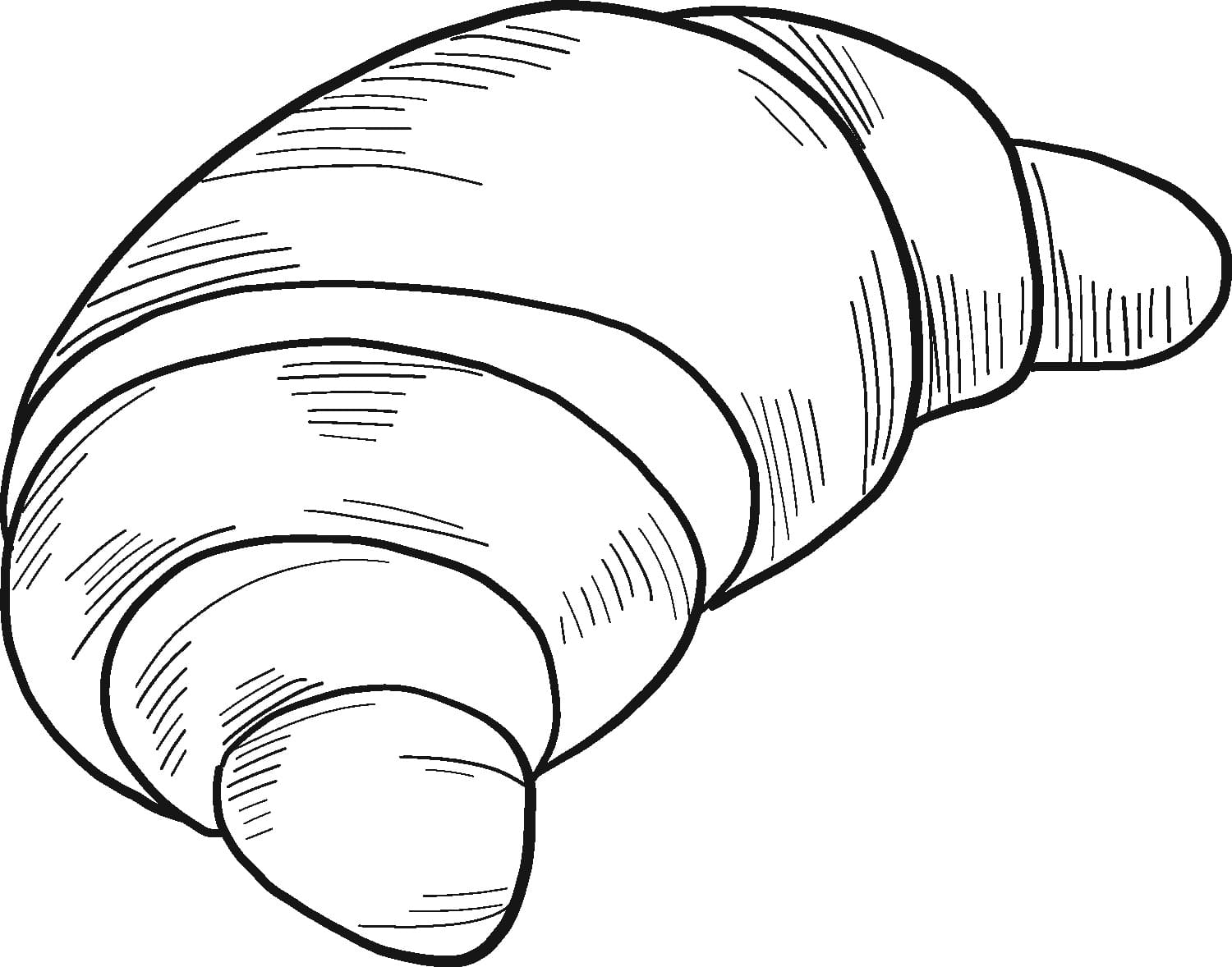 Desenho De Croissant Imprimivel Para Colorir