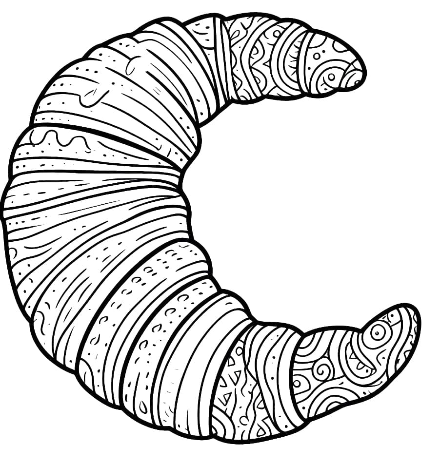 Desenho De Imagem De Croissant Para Colorir