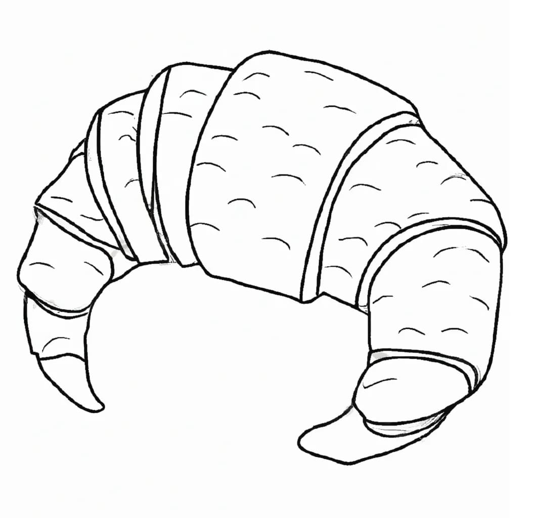 Desenho De Um Croissant Para Colorir