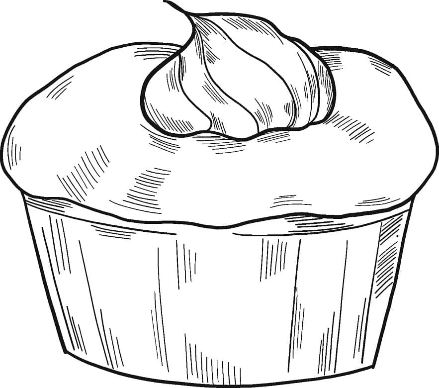 Desenho De Cupcake De Laranja Para Colorir