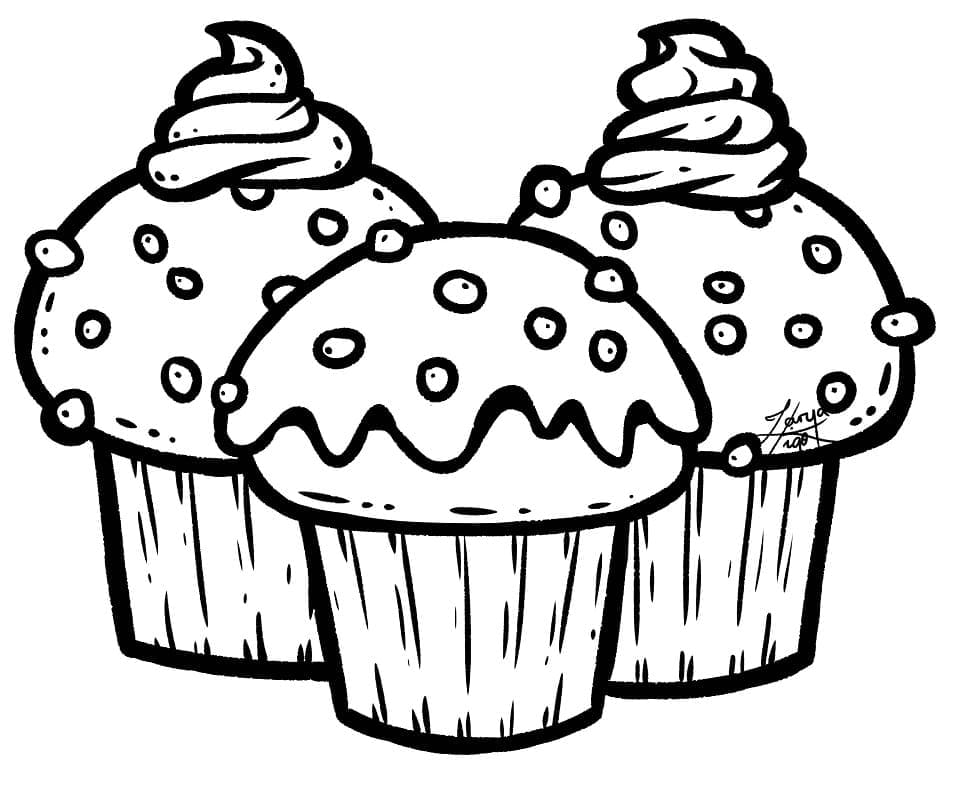 Desenho De Cupcake Download Gratuito Para Colorir