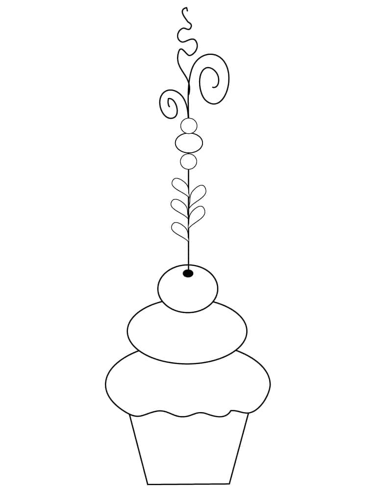 Desenho De Cupcake fácil Imprimivel