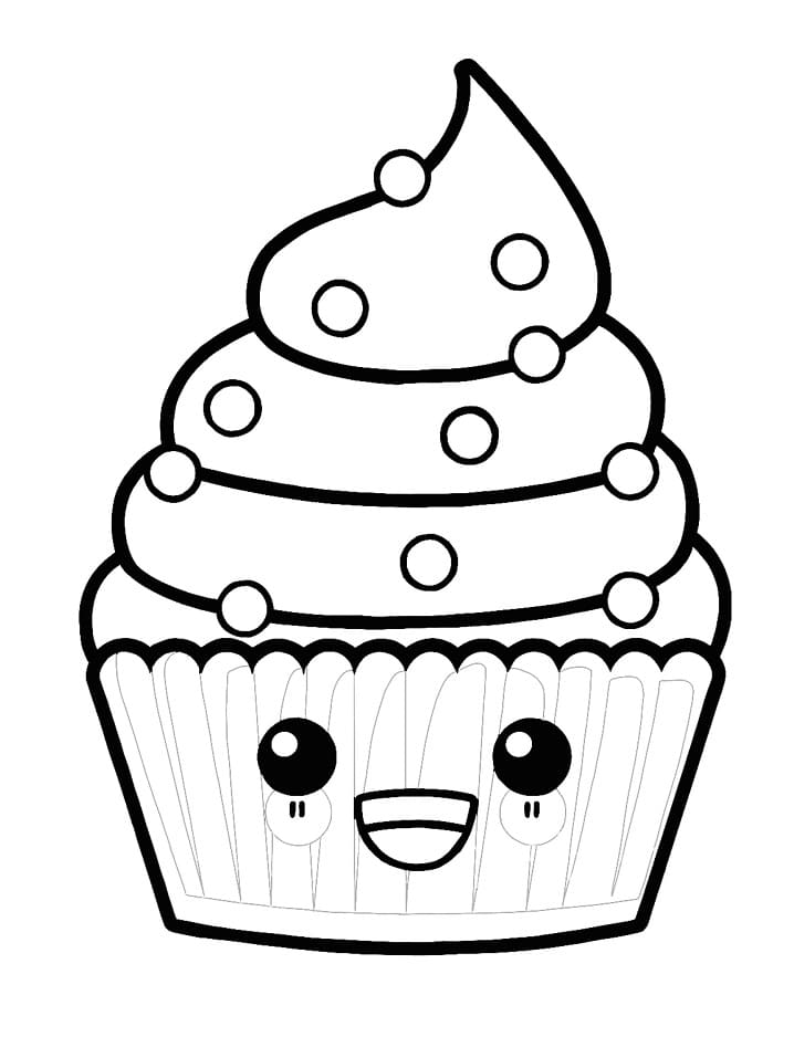 Desenho De Cupcake fácil Pdf Para Colorir