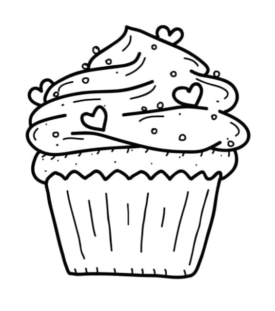 Desenho De Cupcake Imprimivel e Divertido