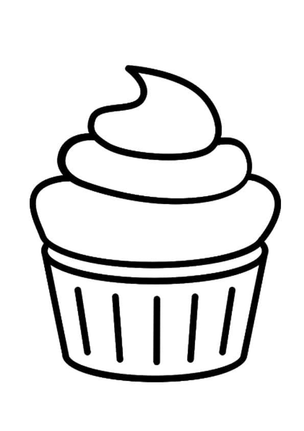 Desenho De Cupcake Lindo Para Colorir