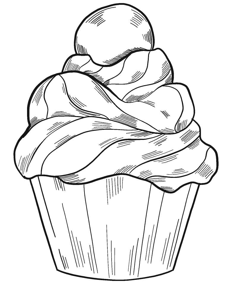 Desenho De Cupcakes Deliciosos Para Colorir