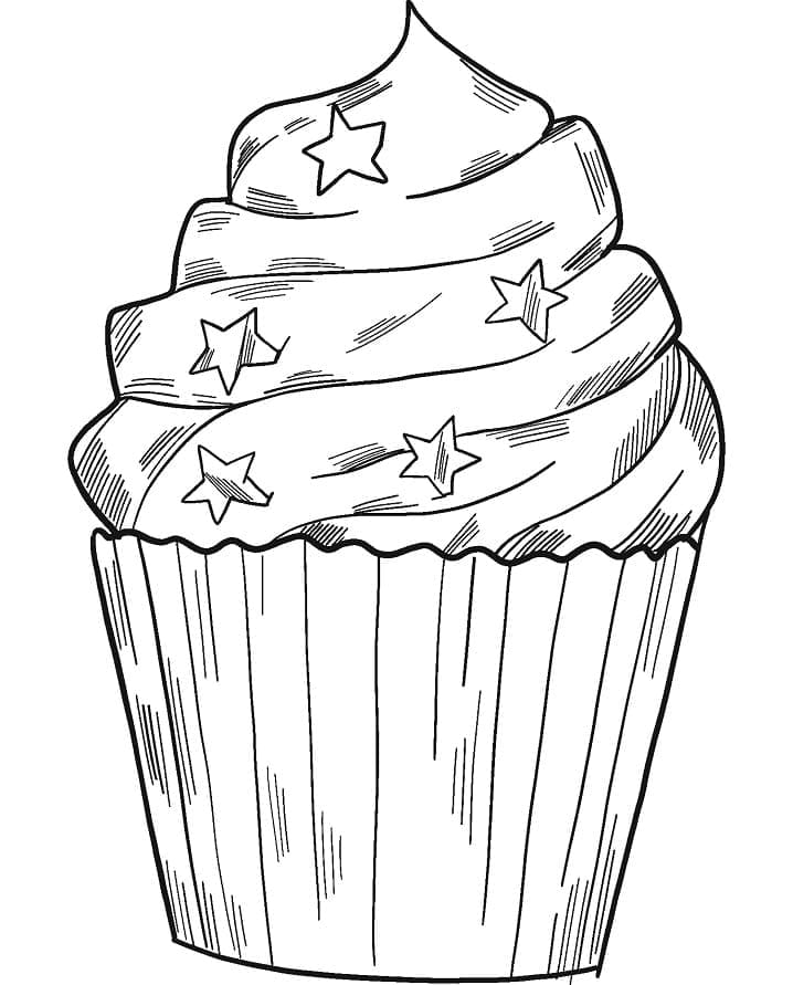 Desenho De Um Cupcake Para Colorir