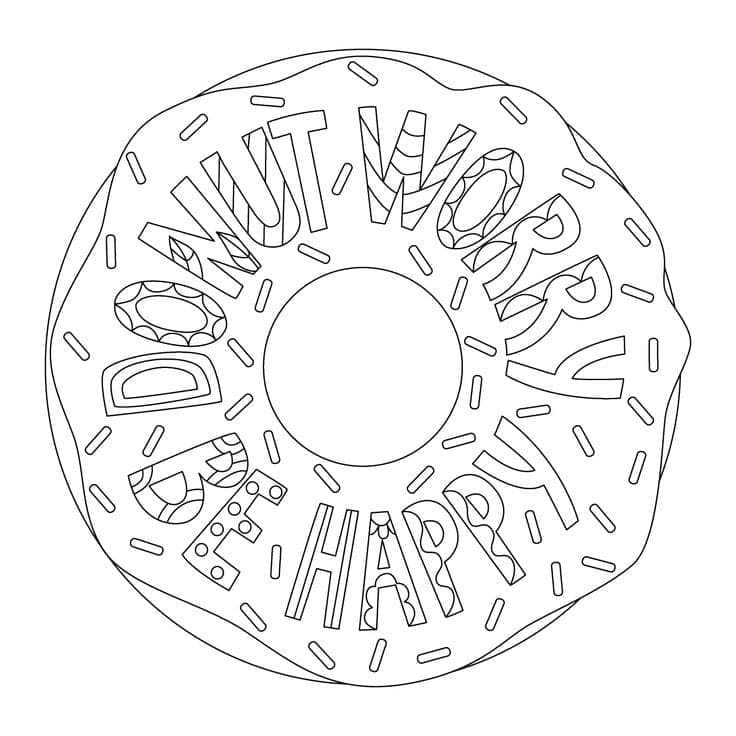 Desenho De Belo Donut Para Colorir