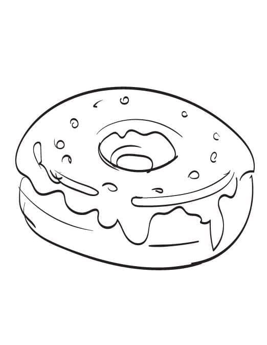 Desenho De Delicioso Donut Para Colorir