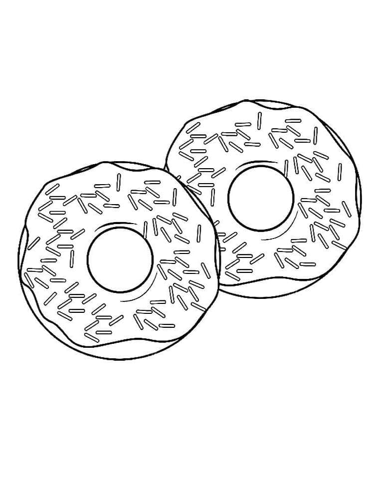 Desenho De Dois Donuts Para Colorir