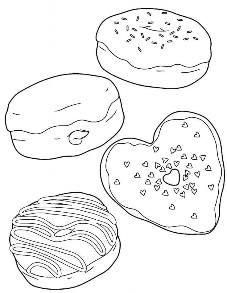 Desenho De Donuts grátis Para Colorir