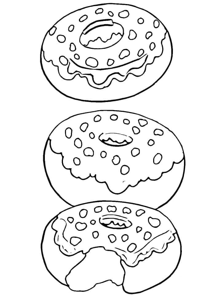 Desenho De Donuts grátis Para crianças Para Colorir