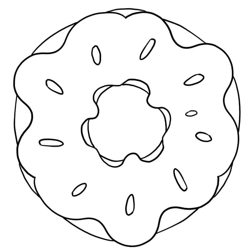 Desenho De Imagem De Rosquinha Para Colorir