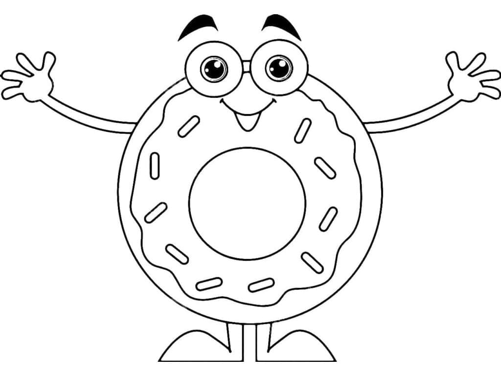 Desenho De Rosquinha Animada Para Colorir
