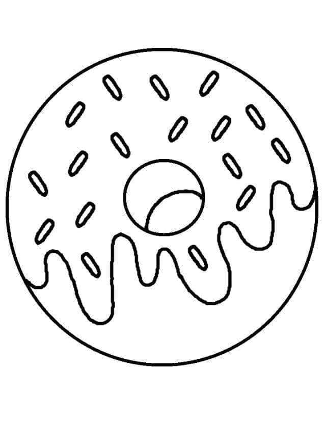 Desenho De Rosquinha básica Para Colorir