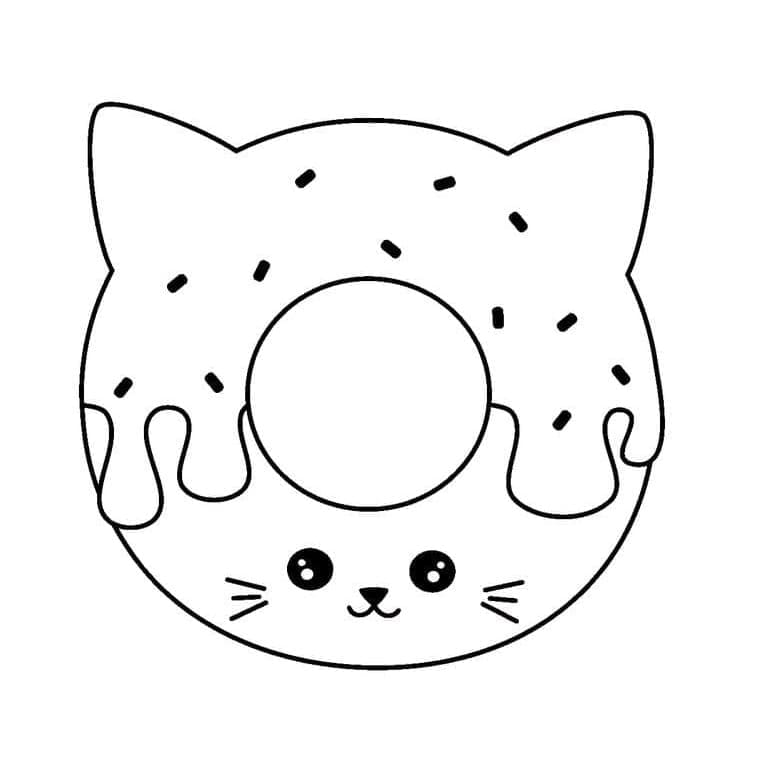 Desenho De Rosquinha De Gatinho Para Colorir