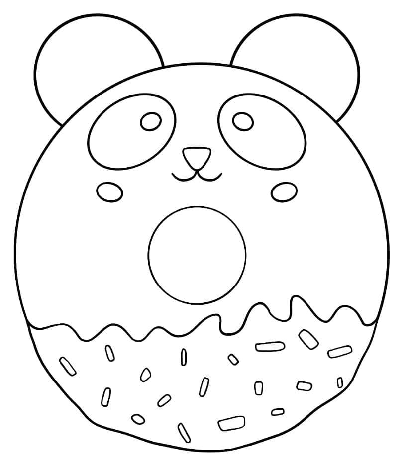 Desenho De Rosquinha De Panda Para Colorir