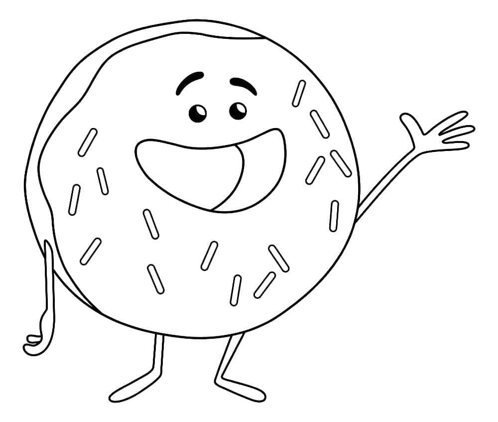 Desenho De Rosquinha Engracada Para Colorir