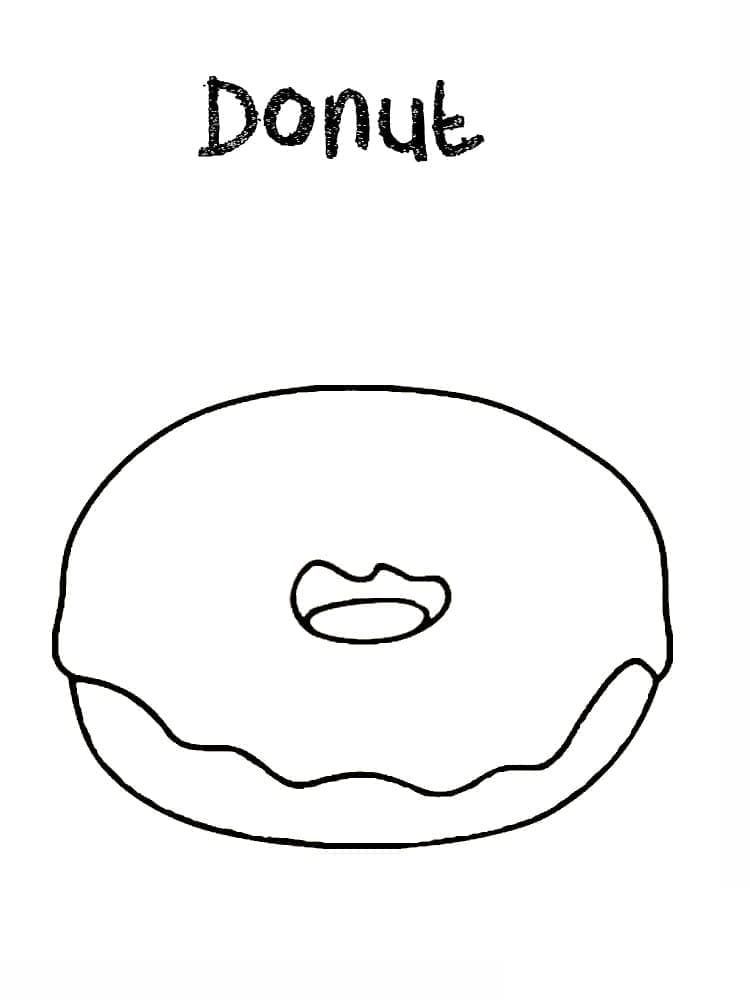 Desenho De Rosquinha fácil Para Colorir