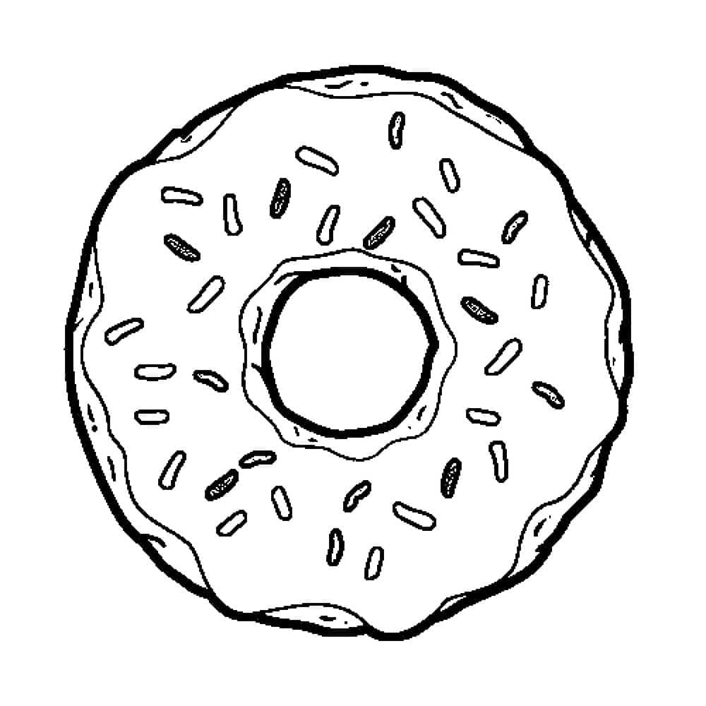 Desenho De Rosquinha Para Colorir