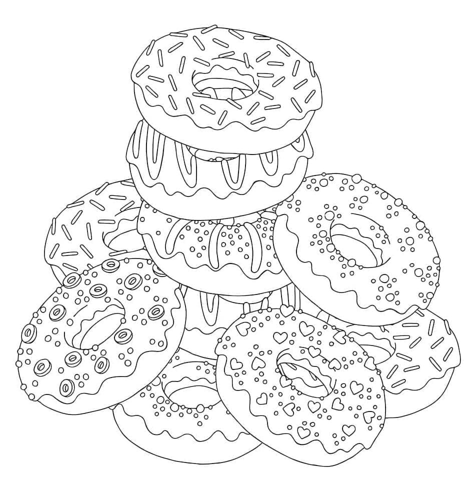 Desenho De Rosquinhas Deliciosas Para Colorir