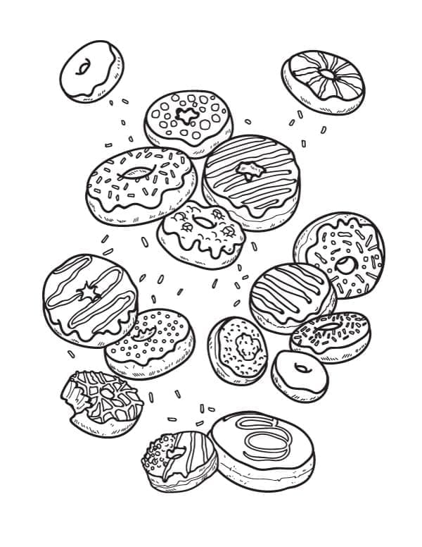 Desenho De Rosquinhas incríveis Para Colorir