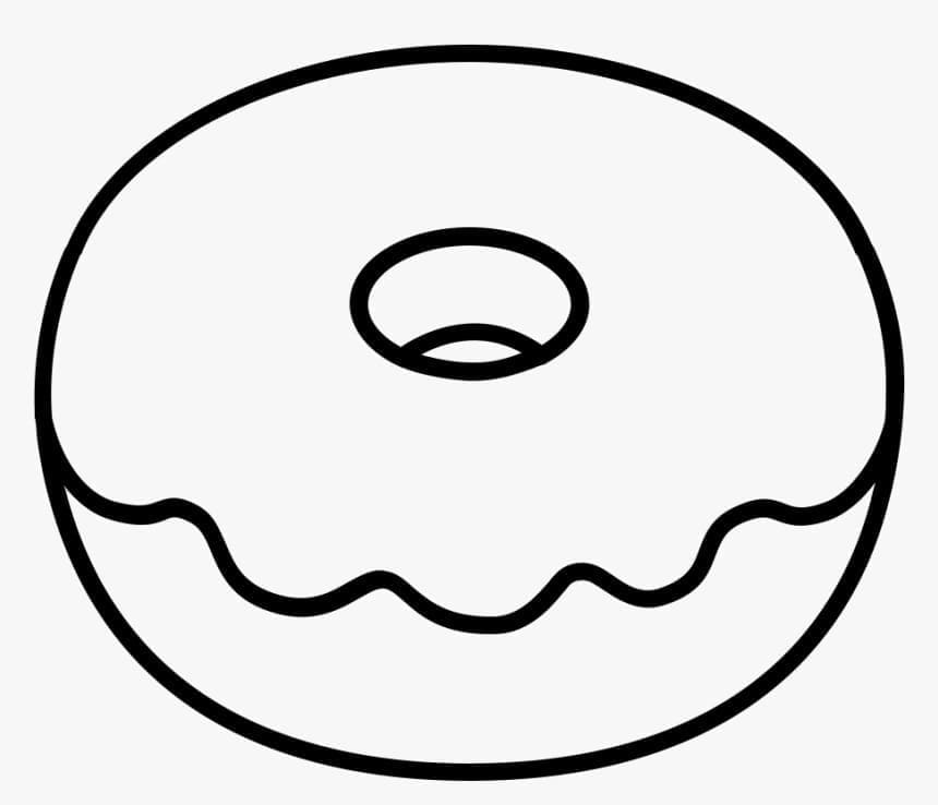 Desenho De Um Donut fácil Para Colorir
