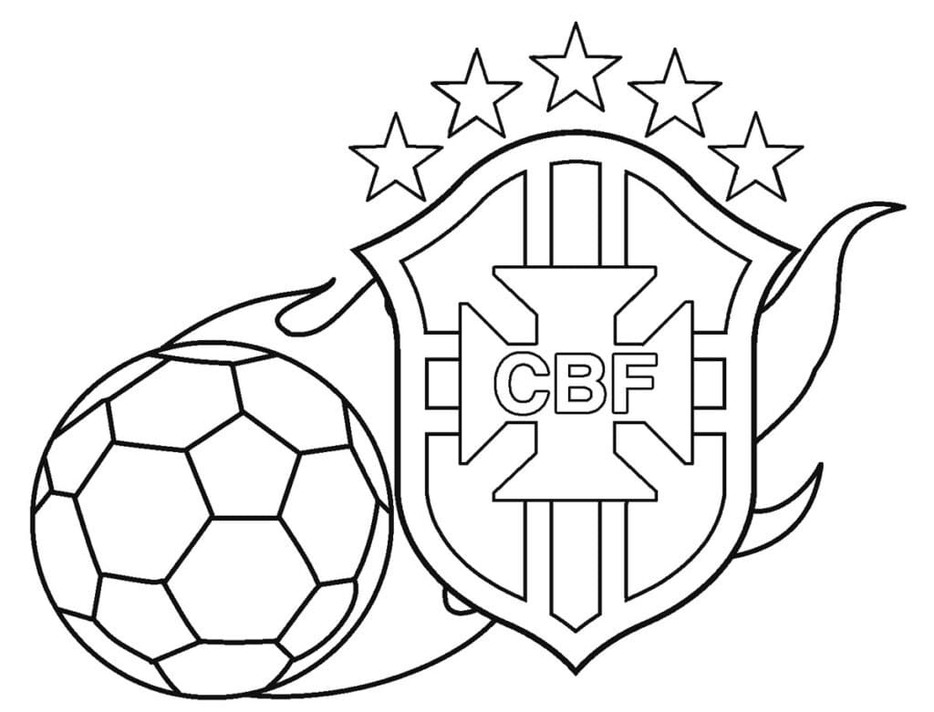Desenho Do Escudo Da seleção Brasileira Para Colorir e Pintar