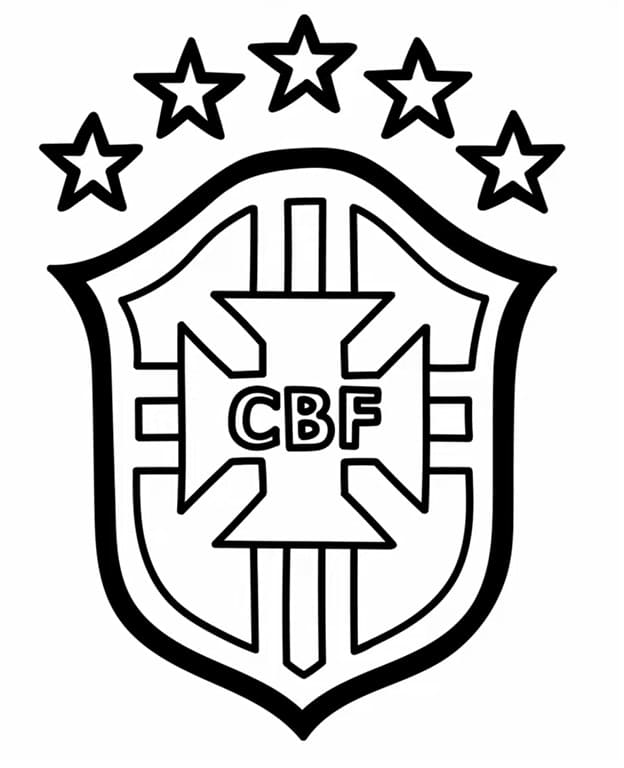 Escudo Da Seleção Brasileira De Futebol para colorir