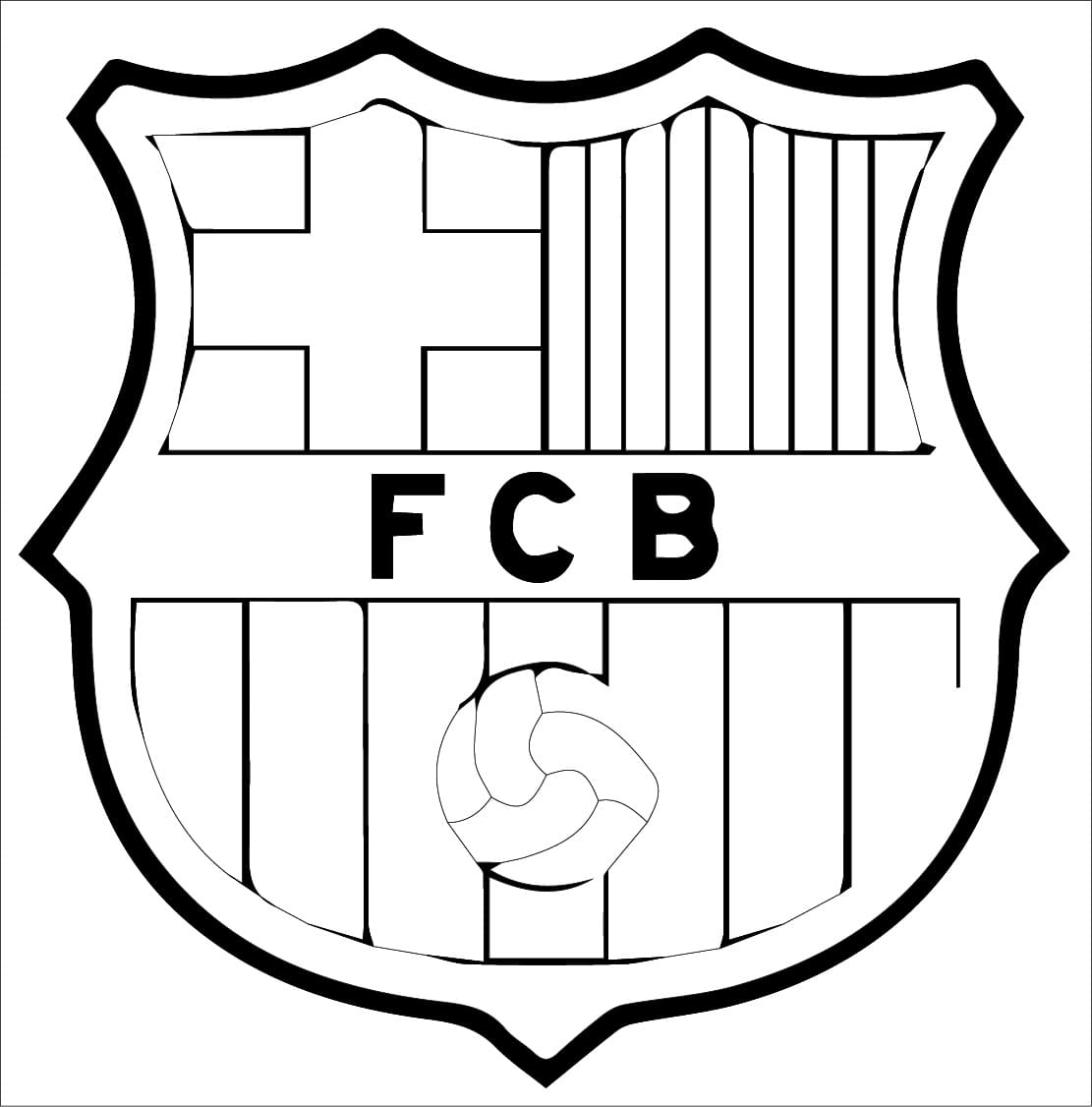 Escudo Do Barcelona para colorir