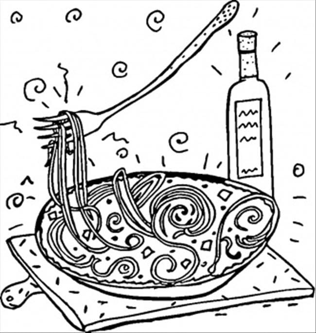 Desenho Espaguete Maravilhoso Para Colorir