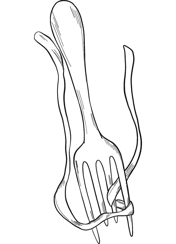 Desenho Espaguete No Garfo Para Colorir