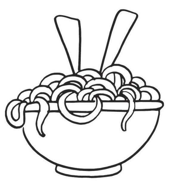 Desenho macarrão Espaguete Para Colorir