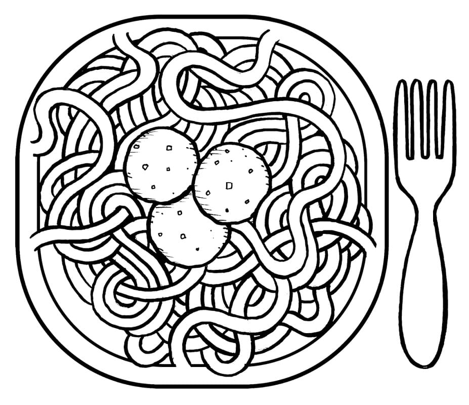 Espaguete para Colorir