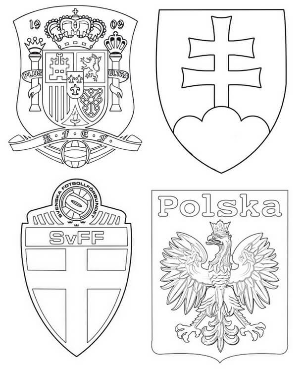 Desenho Euro 2021 Grupo e Para Colorir