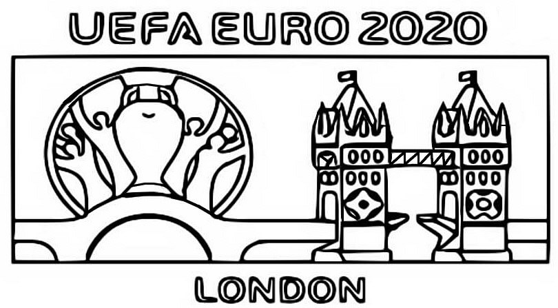 Desenho Logo Londres Euro 2021 Para Colorir