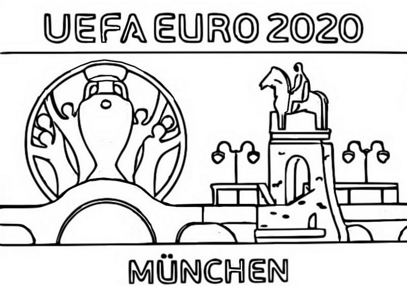 Desenho Logotipo Munique Euro 2021 Para Colorir