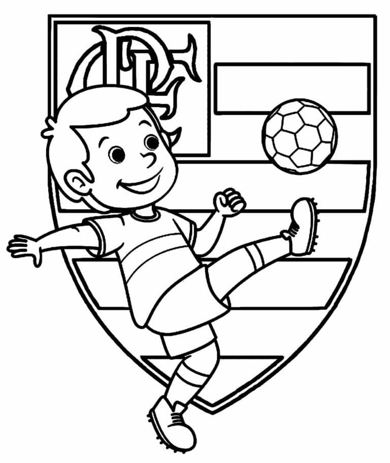 Desenho Do Flamengo fácil Para Colorir