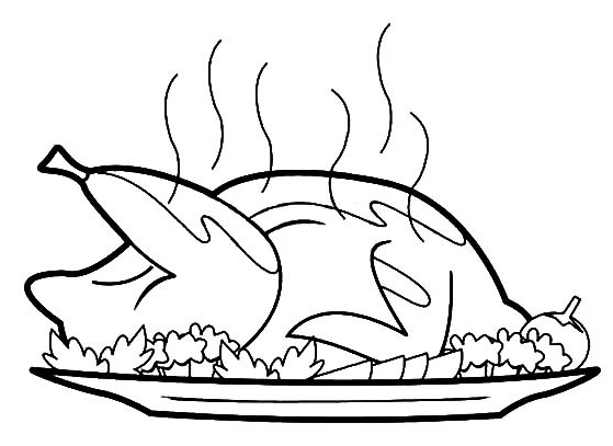 Desenho De Frango Assado Gostoso Para Colorir
