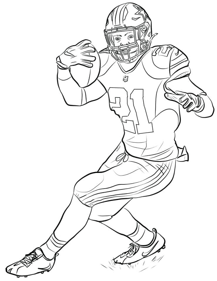 Desenho Ezekiel Elliott Para Colorir