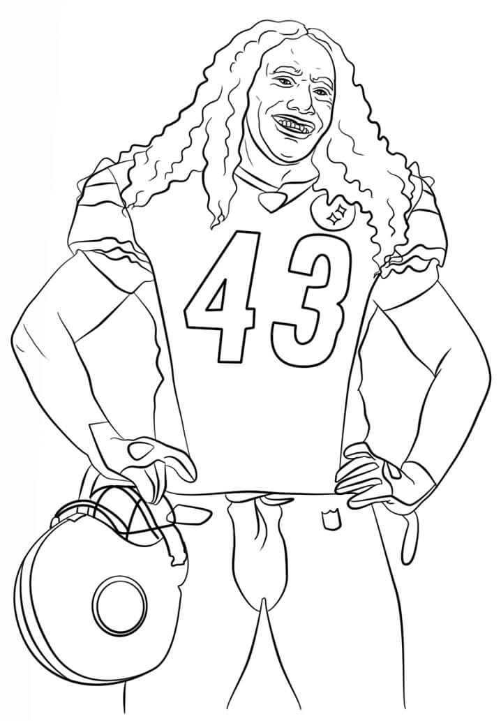 Desenho Troy Polamalu Para Colorir