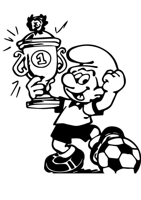 Desenho De Smurf Jogando Futebol Para Colorir Gratuitamente