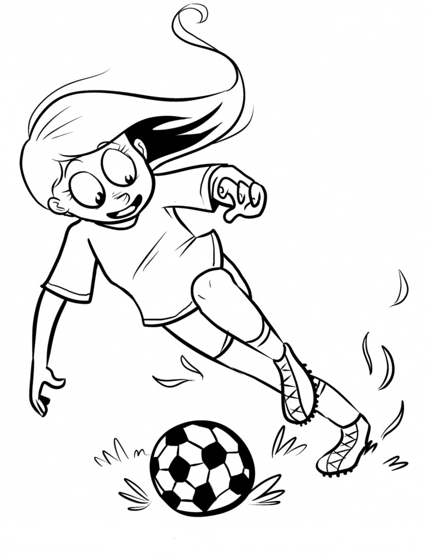 Desenho Menina Grande Jogadora De Futebol Para Colorir Pdf