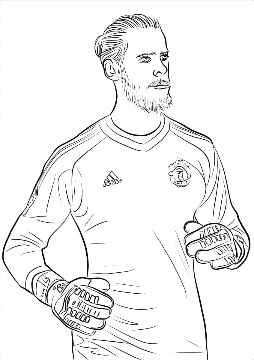 Desenho De David De geá Goleiro Para Colorir